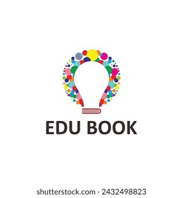 book logo design inspiration colorful with lamp design logo	
