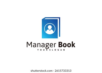 book logo design inspiration with one person logo design icon.