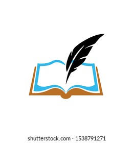 Pen Quill Book Logo Writing Papers Stock Vector (Royalty Free ...