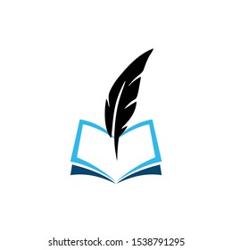 Book Logo Design Inspirationfeather Pen Logo Stock Vector (Royalty Free ...