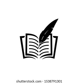 book logo design inspiration,feather pen logo