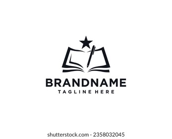 Book logo design. isolated in white background. book icon. modern design. vector illustration