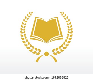 Book logo design. Lawbook logo design vector