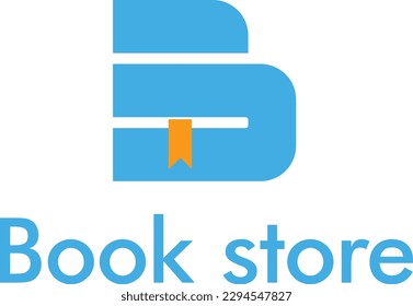 Book logo design Letter B shape open book logo Book store logo design book shop logo design