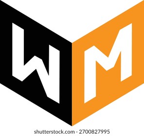 Diseño de logo de libro. Diseño de logo M. Vector de icono de libro M. Diseño de logotipo de portada de libro