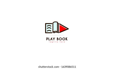 Book logo design and play icon, with a simple, but attractive appearance