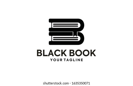 Book logo design template. Letter B symbol, book icon.