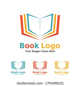 Book Logo Design Template. Vector illustration. Creative education logo.