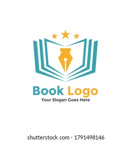 Book Logo Design Template. Vector illustration. Creative education logo.