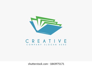 Book logo design vector illustration. Book icon design. Suitable for Knowledge and Education logos isolated on white background