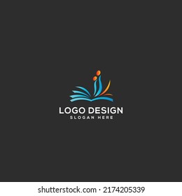 Book Logo design vector Illustration