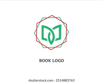 Projeto do logotipo do LIVRO, vetor, ilustração e modelo isolado. 