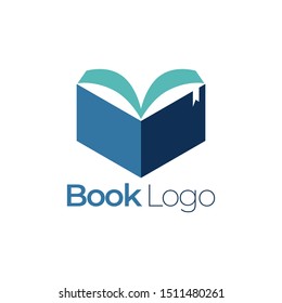 Book Logo Design Vector Stock