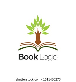 Book Logo Design Vector Stock