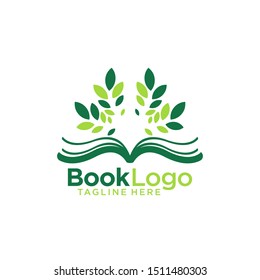 Book Logo Design Vector Stock