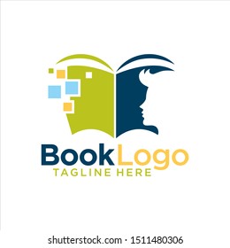 Book Logo Design Vector Stock