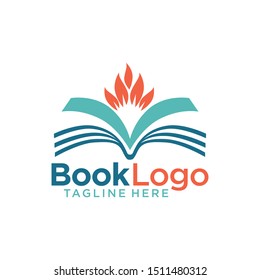 Book Logo Design Vector Stock