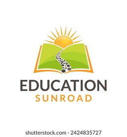 book logo, education logo design vector illustration