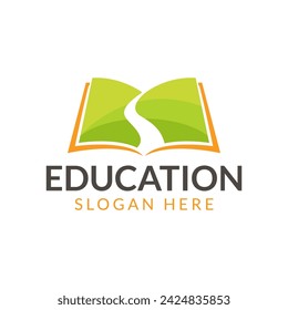 book logo, education logo design vector illustration