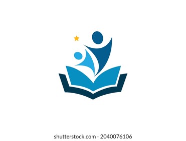 Modelo de logotipo de educación para libros Modelo de diseño de vectores planos