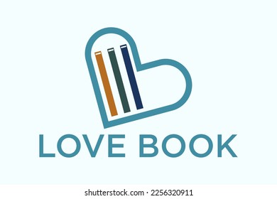 Book Logo Education Symbol. Geometric Linear Rounded Style Heart