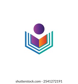 Logotipo del libro Diseño de tecnología de educación Vector de ilustración abstracta