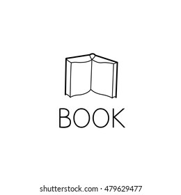 book logo graphic design concept. Editable book element, can be used as logotype, icon, template in web and print 