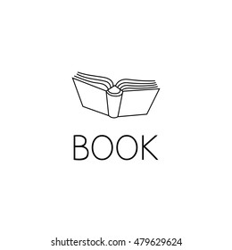 book logo graphic design concept. Editable book element, can be used as logotype, icon, template in web and print 