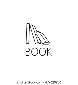 book logo graphic design concept. Editable book element, can be used as logotype, icon, template in web and print 