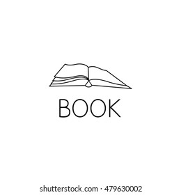 book logo graphic design concept. Editable book element, can be used as logotype, icon, template in web and print 