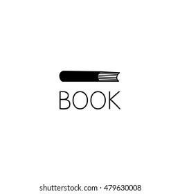 book logo graphic design concept. Editable book element, can be used as logotype, icon, template in web and print 