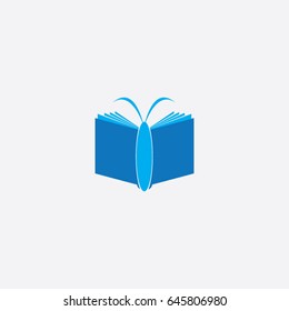book logo, icon butterfly