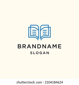 Book logo icon flat design template 