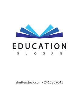 Book Logo. Book Icon isolated on white background. Usable for Business and Education Logos. Flat Vector Logo Design Template Element.