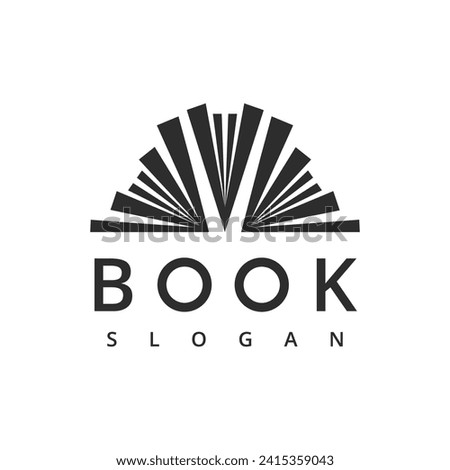 Book Logo. Book Icon isolated on white background. Usable for Business and Education Logos. Flat Vector Logo Design Template Element.