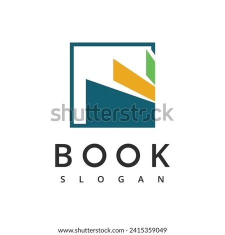 Book Logo. Book Icon isolated on white background. Usable for Business and Education Logos. Flat Vector Logo Design Template Element.