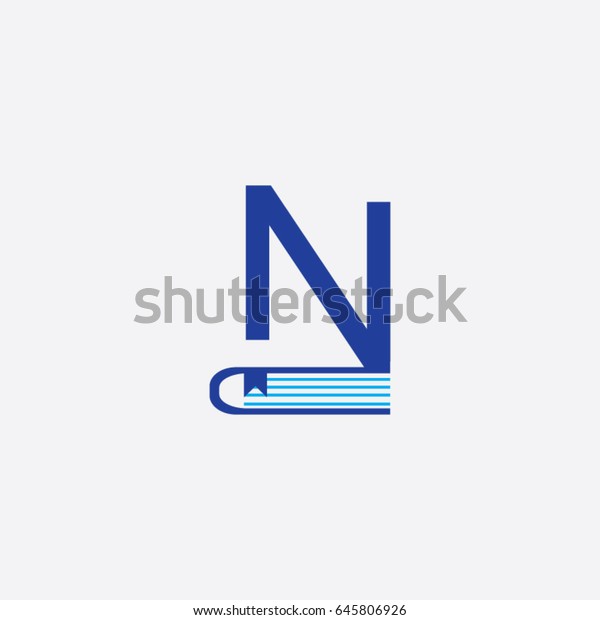 Book Logo Icon Letter N Stock Vector Royalty Free 645806926