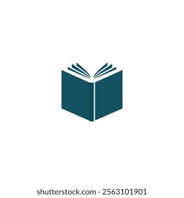 Book Logo Icon Vector: Education Sign, Academic Textbook, Story Book, E-Book, Library Symbol. Study Materials, Learning, Reading, Knowledge Gathering Concept, World Book Day, Book Silhouette Design.