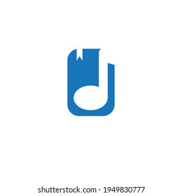 book logo image with a circle like a note in the middle, perfect for music books, songs, etc.