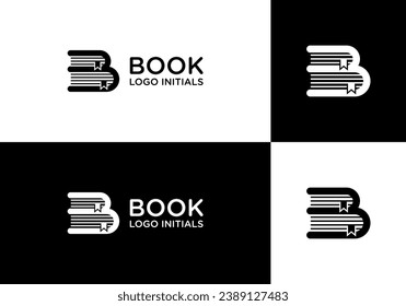 book logo and initial B illustration design