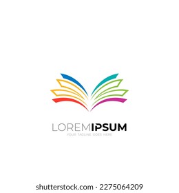Book logo with line design, 
library logo with a book symbol