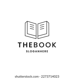 logotipo de libro en diseño de estilo lineal para librería, empresa de libros.