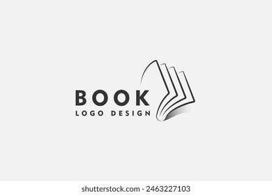 logo del libro en diseño de estilo lineal para librería, compañía de libros, editorial, enciclopedia, Biblioteca, concepto de logotipo de educación