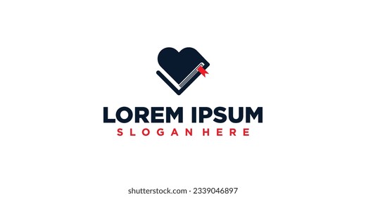 logotipo del libro con forma de amor
