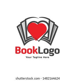 Book logo. Love Book Logo Template Design Vector, Emblem, Concept Design, Creative Symbol, Icon