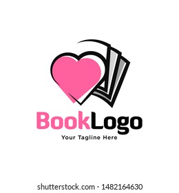 Book logo. Love Book Logo Template Design Vector, Emblem, Concept Design, Creative Symbol, Icon