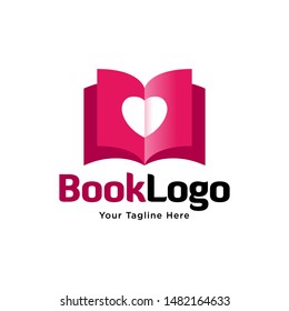 Book logo. Love Book Logo Template Design Vector, Emblem, Concept Design, Creative Symbol, Icon