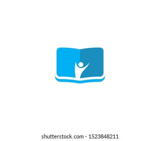 Book logo men success vector 