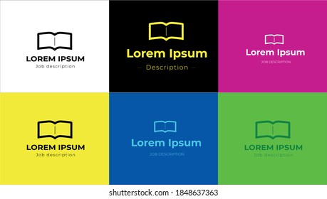 Book, logo, name and job description, colors