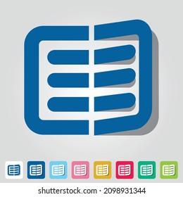 Logo del libro. Abrir ilustración vectorial de libro. Icono de aplicación móvil. Logo del libro digital.